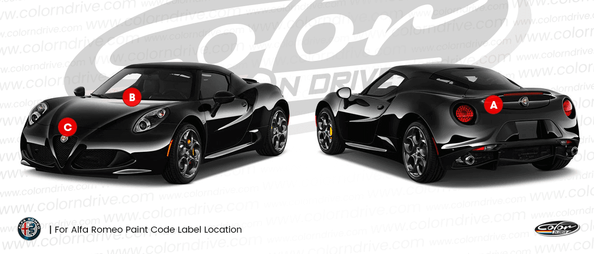 ALFA ROMEO paint code label location diagram